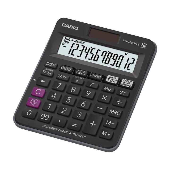 Calculadora Casio de mesa 12 dígitos con función de verificación color negro – Modelo MJ-120DPLUS-BK