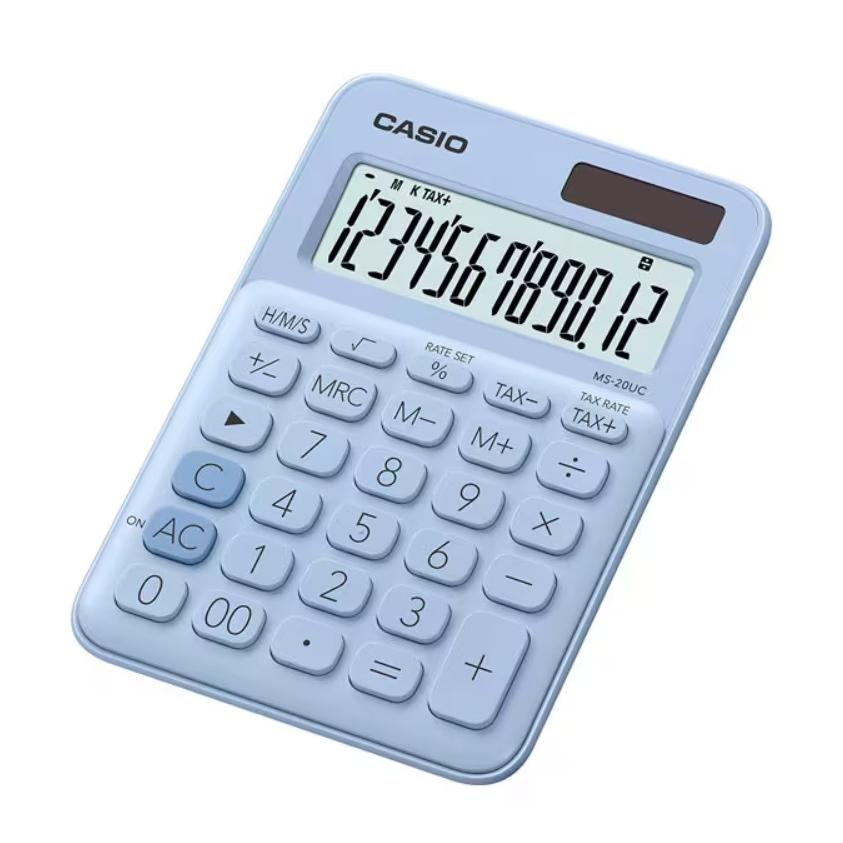 Calculadora Casio de mesa 12 dígitos color celeste – Modelo MS-20UC-LB
