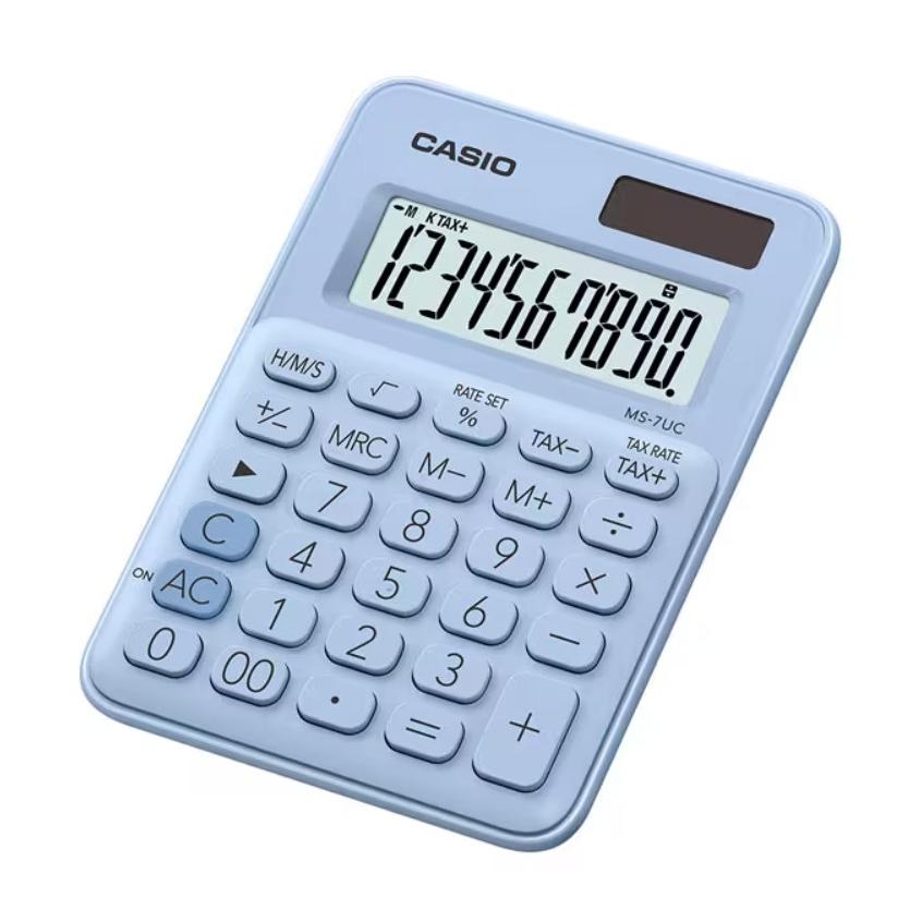 Calculadora Casio de mesa 10 dígitos color celeste – Modelo MS-7UC-LB