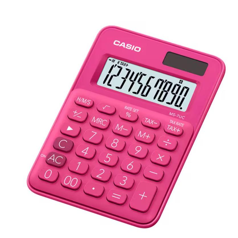 Calculadora Casio de mesa 10 dígitos color rojo – Modelo MS-7UC-RD