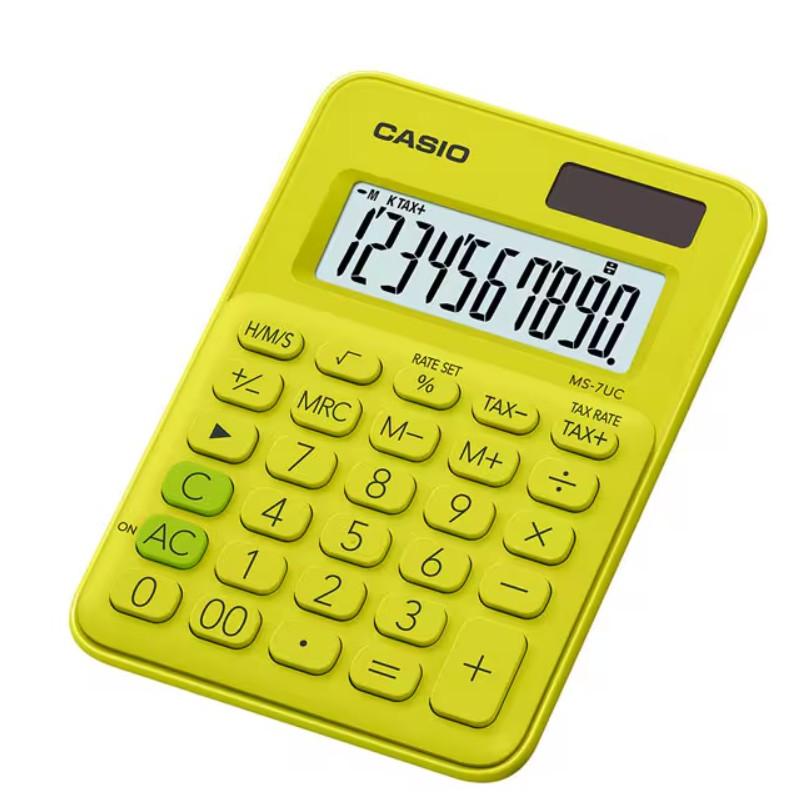 Calculadora Casio de mesa 10 dígitos color amarillo – Modelo MS-7UC-YG
