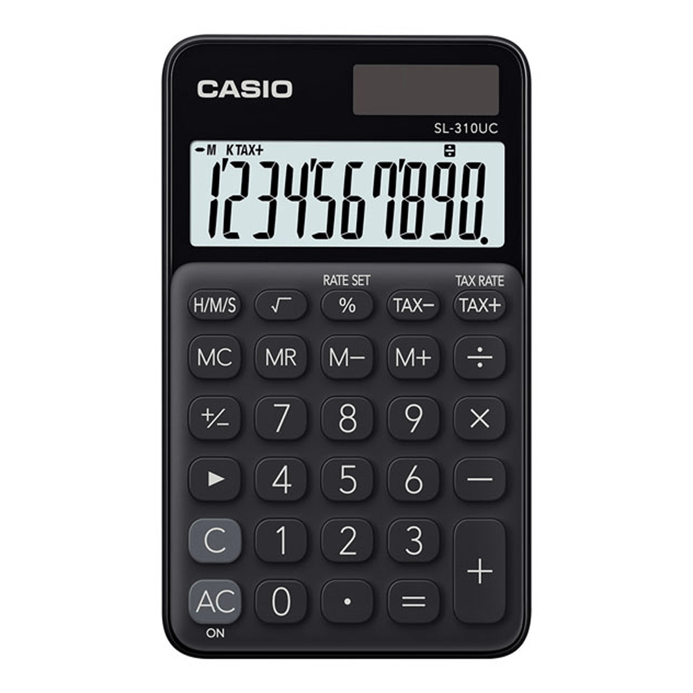 Calculadora Casio portátil de 10 dígitos color negro – Modelo SL-310UC-BK