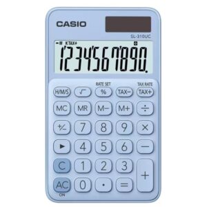 Calculadora Casio portátil de 10 dígitos color celeste – Modelo SL-310UC-LB
