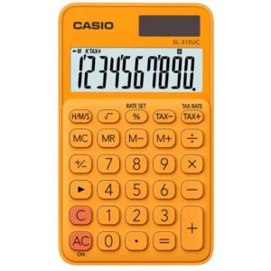 Calculadora Casio portátil de 10 dígitos color naranja – Modelo SL-310UC-RG