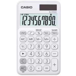 Calculadora Casio portátil de 10 dígitos color blanco – Modelo SL-310UC-WE