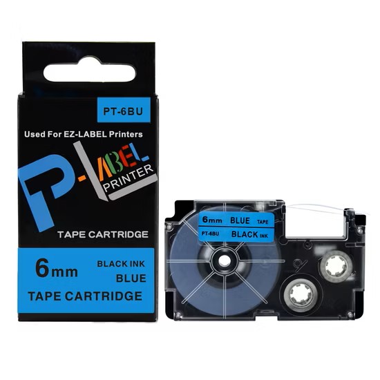 Cinta Casio XR-9-BU negro sobre azul de 9 mm