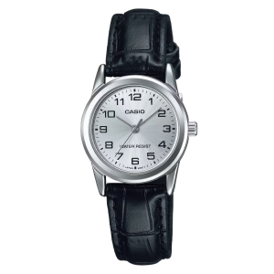 Reloj Casio LTP-V001L-7B correa de cuero negro