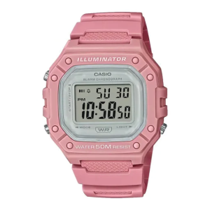 Reloj Casio W-218HC-4AV rosa retro digital para dama