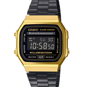 Reloj casio vintage digital negro y dorado A-168WEGB-1B