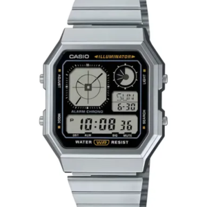 Reloj casio vintage digital plateado y negro A130WE-1A