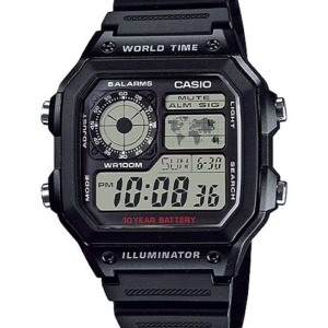 Reloj casio digital world time negro AE-1200WH-1AV