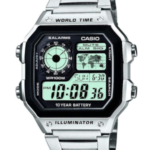Reloj casio digial world time plateado - AE-1200WHD-1AV