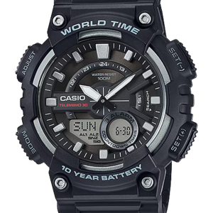 Reloj casio ana-digi world time negro -AEQ-110W-1AV