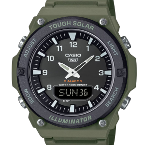 Casio AQ-S820W-3BV Negro Analógico Energía Solar Iluminador Analógico Hombre Reloj Deportivo