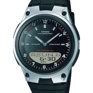 Analog- digital black with silver watch | AW-80-1AV