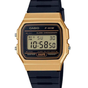 Reloj Casio F-91WM-9A versión retro dorada digital para hombre