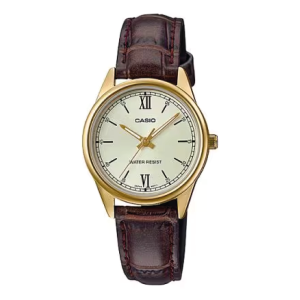 Reloj Casio LTP-V005GL-9B dorado con correa de cuero