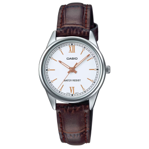 Reloj Casio LTP-V005L-7B3 plateado con correa de cuero