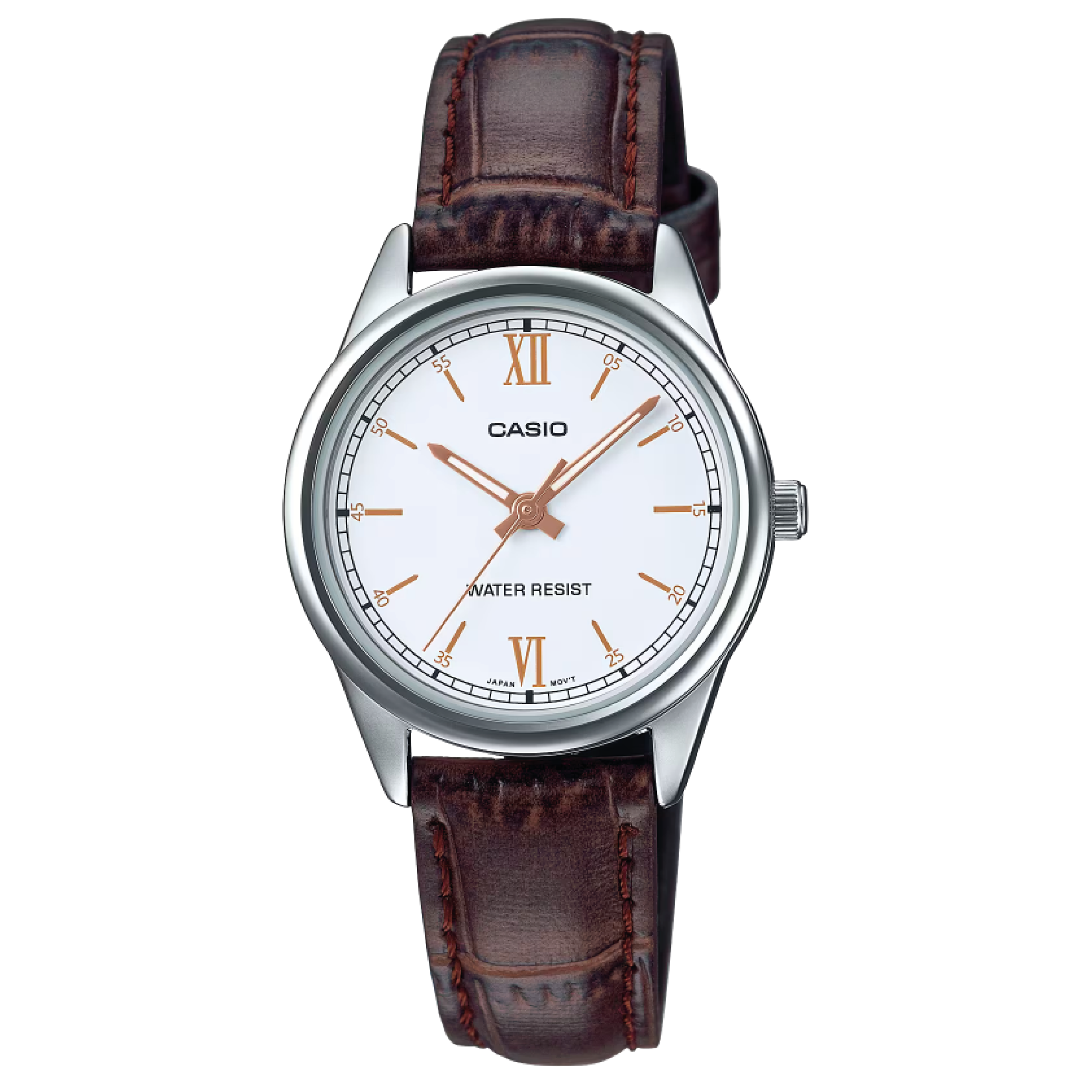 Reloj Casio LTP-V005L-7B3 plateado con correa de cuero