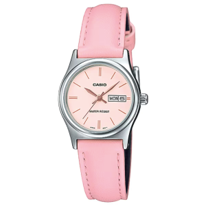 Reloj Casio LTP-V006L-4B rosa con correa de cuero