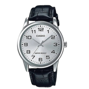 Reloj Casio MTP-V001L-7B plateado con correa de cuero