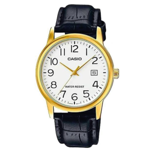 Reloj Casio MTP-V002GL-7B2 dorado con correa de cuero